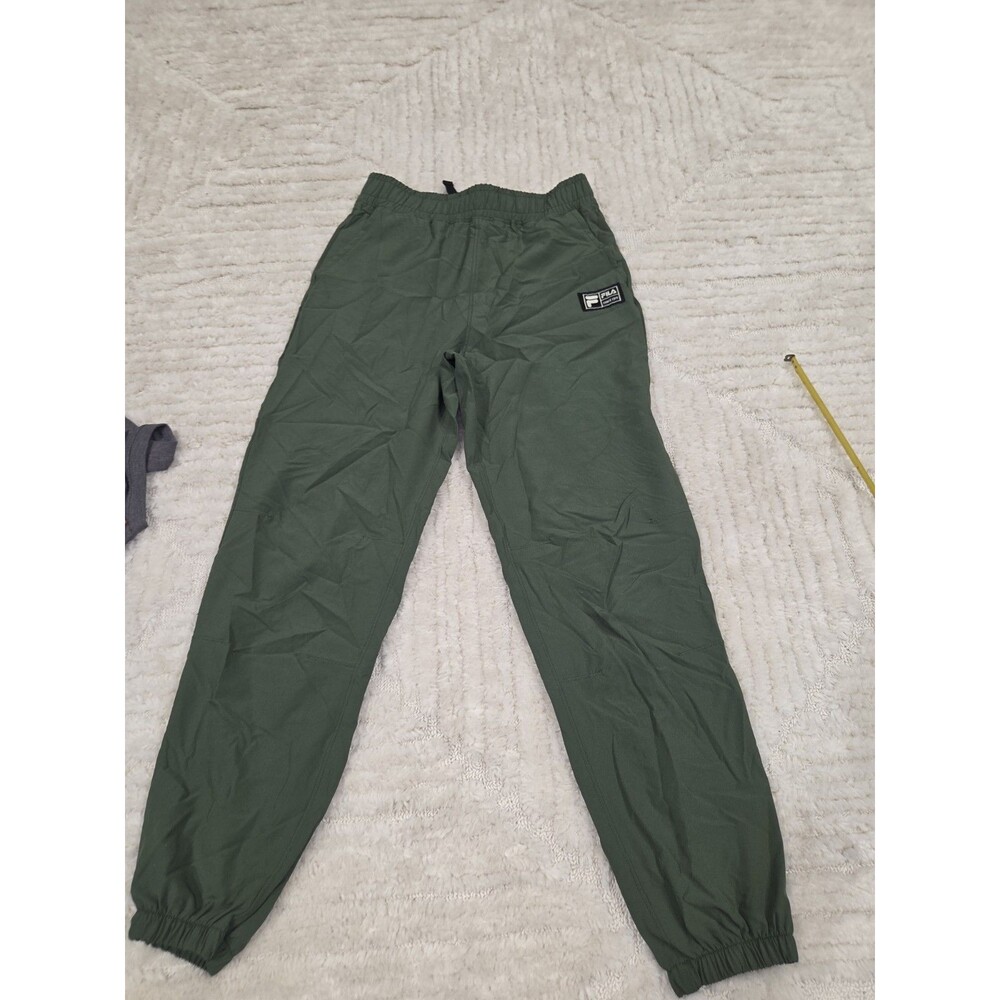 Fila Neutral Olive Dark Grn Athletic Jogger Pants Polyester Blend SZ-M 10/12 B20